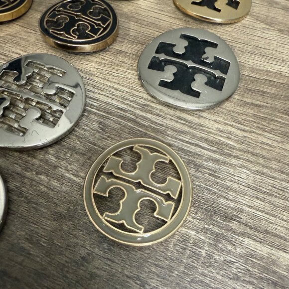Lot of 11 Tory Burch Gold & Silver Metal Replacement Button Medallions Upcycle - Picture 5 of 7